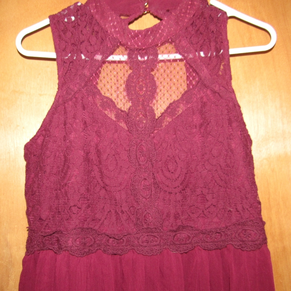 Red mini lace dress